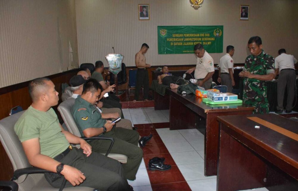 Pastikan Kesehatan Korem Dan Pns 064/My, Detasemen Wilayah Lakukan Ekg