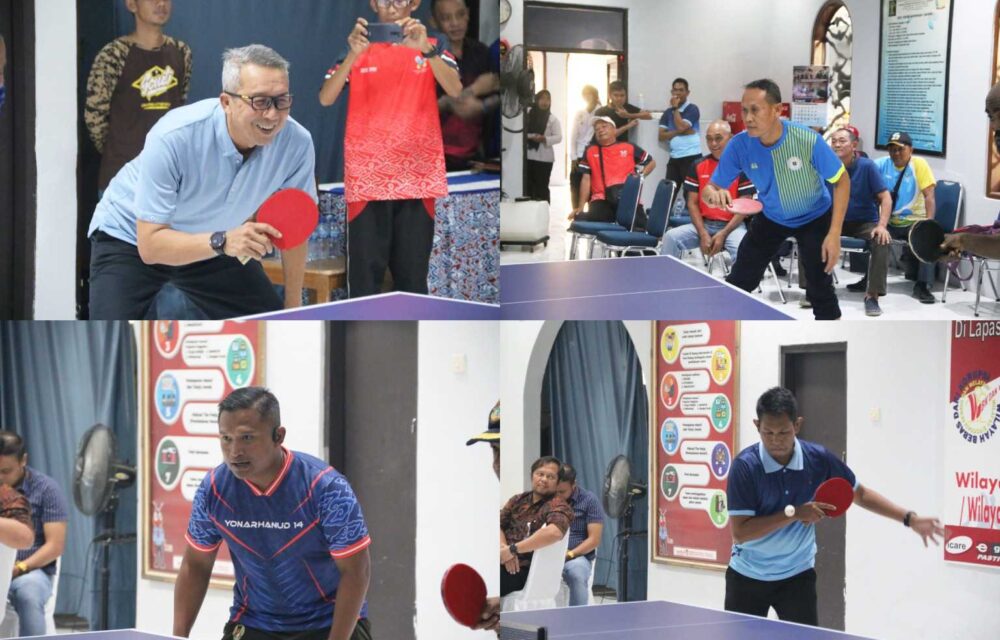 Lapas Cirebon Gelar Pertandingan Friendly Match Tenis Meja Bersama Forkopimda