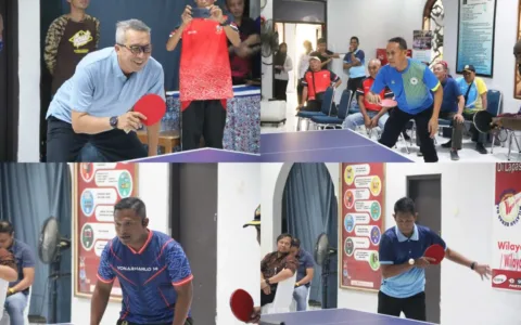 Lapas Cirebon Gelar Pertandingan Friendly Match Tenis Meja Bersama Forkopimda