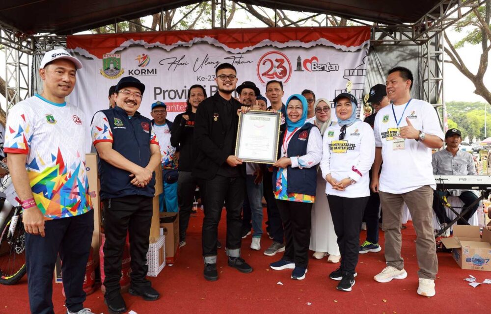 Hut Ke-23, Pemprov Banten Bersama Kormi Banten Pecahkan Rekor Dunia Bermain Ketapel