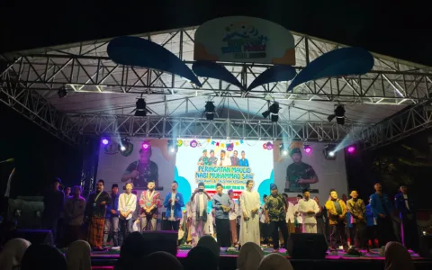 Meriahkan Hut TNI ke 78, PMII Kota Serang Bersama Kodim 0602 Peringati Maulid Nabi