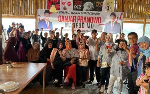 Relawan Relawan Ganjar Mahfud MD 2024 Deklarasi Di Sumbar Bersama Forlop Indonesia dan Harmoni Indonesia