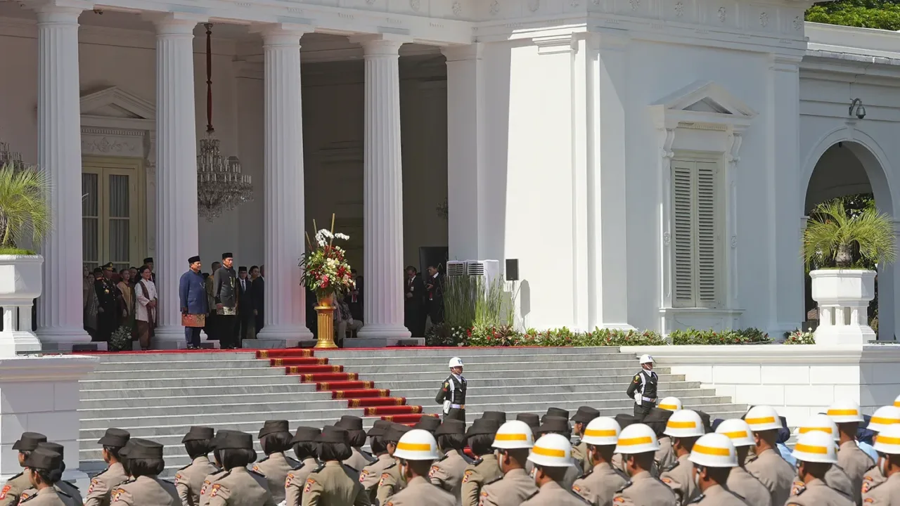 Prosesi Pisah Sambut Presiden RI di Istana Merdeka