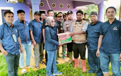 PD Nasdem Kabupaten Sukabumi Salurkan Bantuan untuk Korban Banjir di Desa Curugluhur