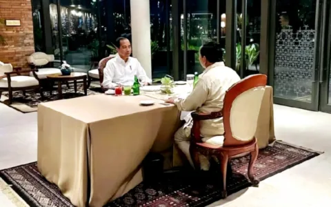 Presiden Prabowo Subianto dan Presiden Ke-7 Jokowi.