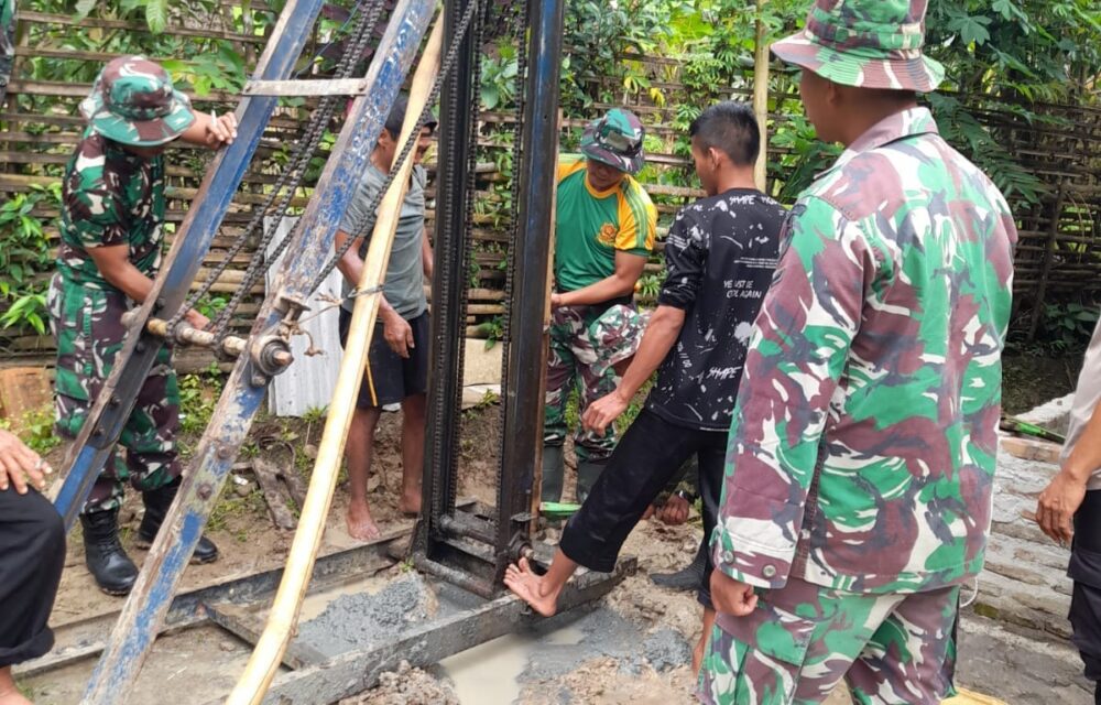 Wujudkan Mimpi, Satgas Tmmd Ke 123 Kodim 0603 Lebak Membuat Sumur Bor Warga