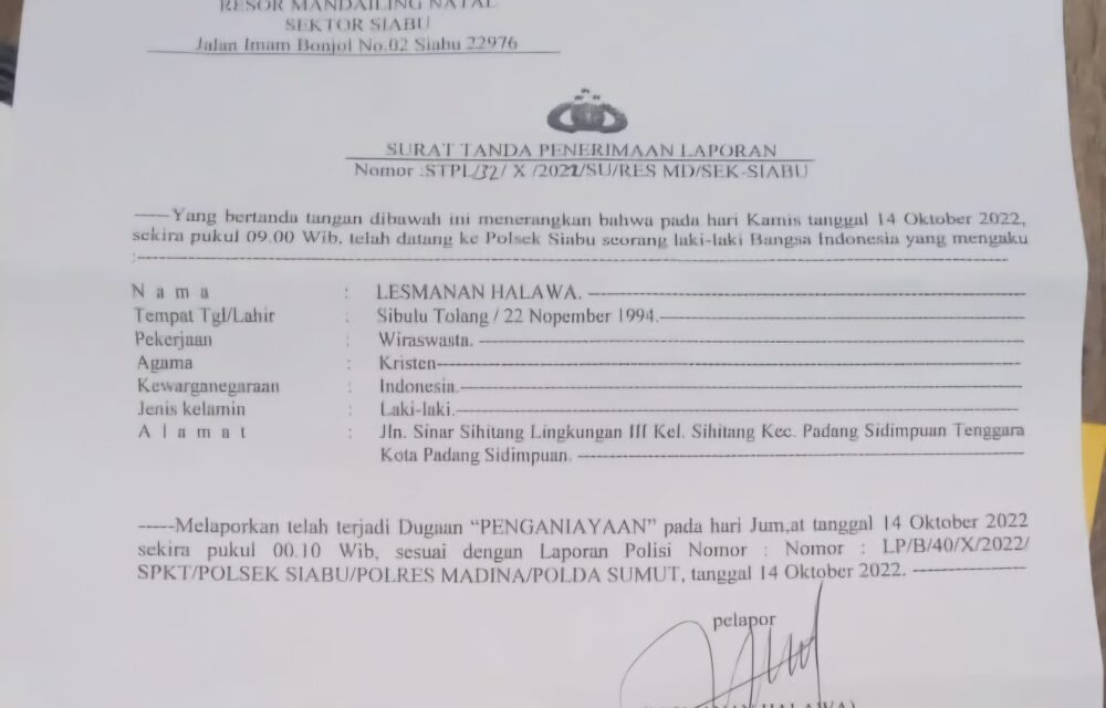 3 Tahun Mencari Keadilan, Polres Madina Sektor Polsek Saibu Tertidur  Teropongistana.com Sumatra Utara - Lesmana H Meminta Keadilan Kepada Polri Seorang Wartawan Media Online Meminta Keadilan Kepada Bapak Kapolri, Bapak Kapolda Sumatra Utara Supaya Menindak Tegas Para Pelaku Penganiayaan Wartawan Pada Tahun 2022 Yang Diduga Dilakukan Oleh Boss Tambang Ilegal (Peti) Di Lokasi Tambang Desa Tangga Bosi Bukit Siayo, Kabupaten Mandailing Natal Sumatra Utara, 8 Maret 2025. Dikatakan Korban Lesmana Helawa, Kapolres Madina Sektor Polsek Siabu Tidur Dalam Menangani Penganiayaan Waratawan 2022 Diduga Oleh Bos Tambang Ilegal. &Quot;Kapolres Mandina Sektro Polsek Siabu Tidur Dalam Menangani Pelaku Penganiayaan Wartawan Yang Sudah 3 Tahun Terjadi Sampai Sampai Sekarang 2025 Pelaku Bebas Berkeliaran, Sampai Berita Dinaikan Polres Madina Sektor Polsek Siabu Tidak Bisa Menangkap Pelaku Bahkan Pelakunya Sering Bermain Tik-Tok Dengan Tumpukan Uang Hasil Tambang Ilegal, Nomor Hp Pelaku Aktif Bahkan Sering Mengancam Korban. Dikatakan Lesmana Saya Menduga Kuat Mulai Dari Kepala Desa Muara Batang Gadis Dan Dinas Terkait Ikut Serta Melindungi Pelaku Karena Menerima Setoran Dari Pelaku. Sehingga Mereka Ikut Melindungi Pelaku Penganiayaan. Harapan Korban Supaya Segera Di Tangkap Dan Oknum Yang Terlibat Segera Di Copot Dari Jabatanya. Awal Kejadian Para Pelaku Penganiaya Bertanya, “Mana Wartawan” Lalu Korban Menjawab, Apa Bang Tanpa Basa Basi Pelaku Dan Kawan-Kawannya Memukuli Korban Sehingga Bagian Belakang Kepala Korban Luka Robek. Setelah Kejadian Tersebut Korban Melaporkan Kejadian Ini Ke Polsek Siabu Dengan Nomor Laporan Stpl32/X/2022. Namun Hingga Saat Ini Pada Tahun 2025 Tidak Ada Tindakan Tegas Dari Polsek Siabu Polres Madina Menangkap Para Pelaku Bahkan Para Pelaku Berkeliaran Dilokasi Tambang Emas Dan Tambang Masih Beroperasi Hingga Sampai Saat Ini.  Saat Korban Menkonfirmasi Kembali Via Watsapp Ke Polsek Saibu, Resrkim Polek Saibu Bribka Zulham Menyarankan Kepada Korban Untuk Melimpahkan Kasusnya Ke Polres Madina Karena Polsek Saibu Sudah Tidak Bisa Menangkap Pelaku, Selama 3 Tahun Pelaku Masih Menghirup Udara Segar Polsek Saibu Tak Berdaya Dibuatnya. &Quot;Oke Bang, Terimakasih Infonya Pesan Saya Bang Kalo Masalah Abang Ini Jangan Dikit-Dikit Diviralkan Karena Dia Lagi Mantau Kegiatan Abang Terkait Pemberitaan, Smakin Abang Viralkan Nanti Semakin Sembunyi Dia Kalo Bisa Saran Saya Terkait Perkara Abang Limpahkan Ke Polres Sekalian Hantam Pertambangannya, Ungkap Bribka Zulham Sh . Masih Dikatakan Bribka Zulham Sh, Jika Abang Mau Kerja Sama, Saya Kasi Solusinya.