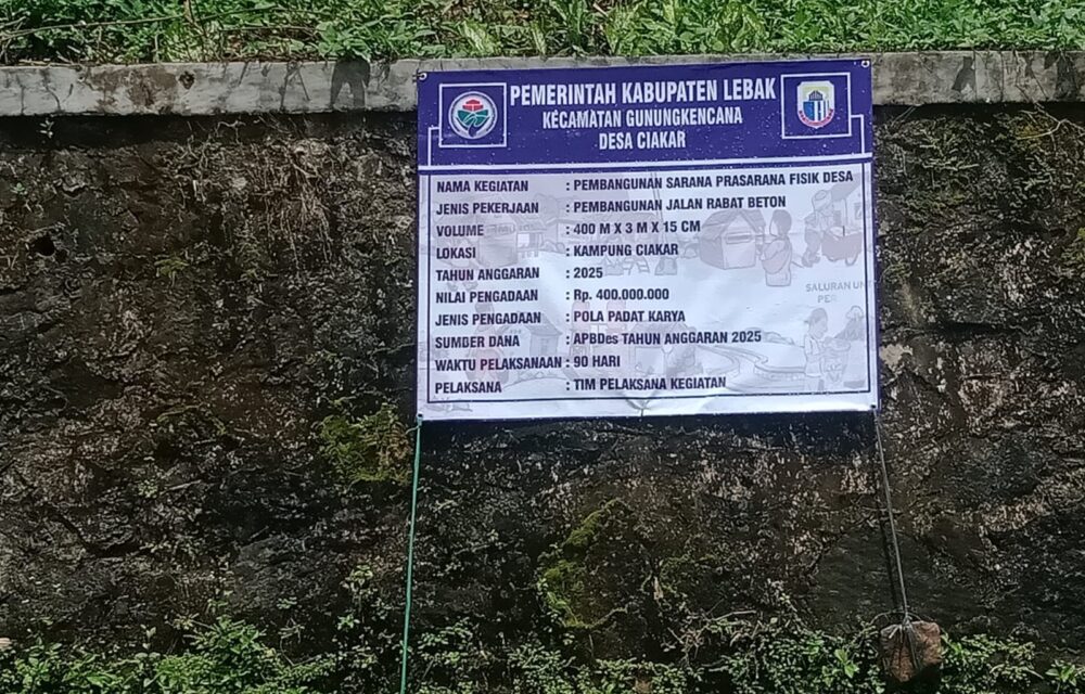 Pembangunan Rabat Beton Desa Ciakar Gunung Kencana Diduga Disubkan Dan Tidak Sesuai Standar