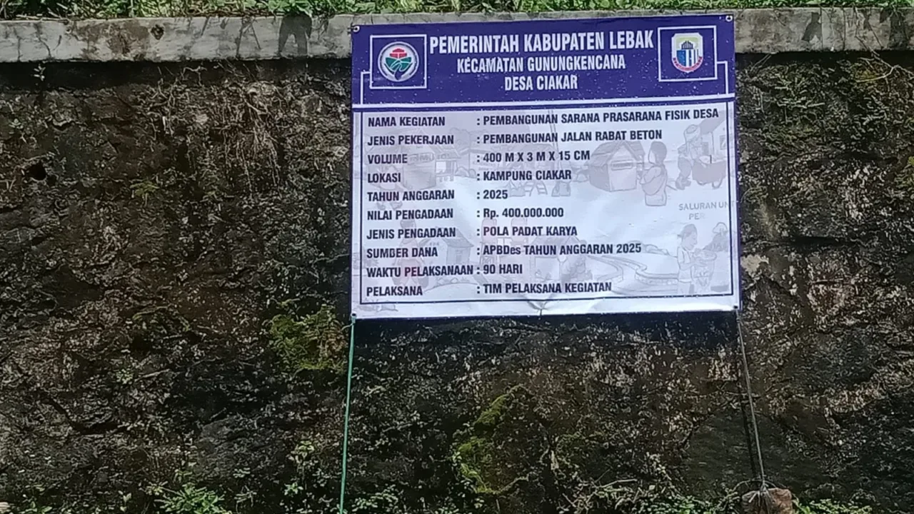 Pembangunan Rabat Beton Desa Ciakar Gunung Kencana Diduga Disubkan dan Tidak Sesuai Standar