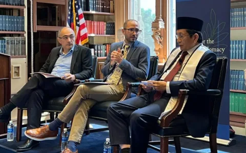 Menag Nasaruddin Umar Sampaikan Gagasan Moderasi Beragama dan Ekoteologi di Georgetown University