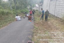 Wujud Syukur Atas Pembangunan Jalan Oleh Gubernur Banten, Warga Kampung Cipancur Lakukan Kerja Bakti