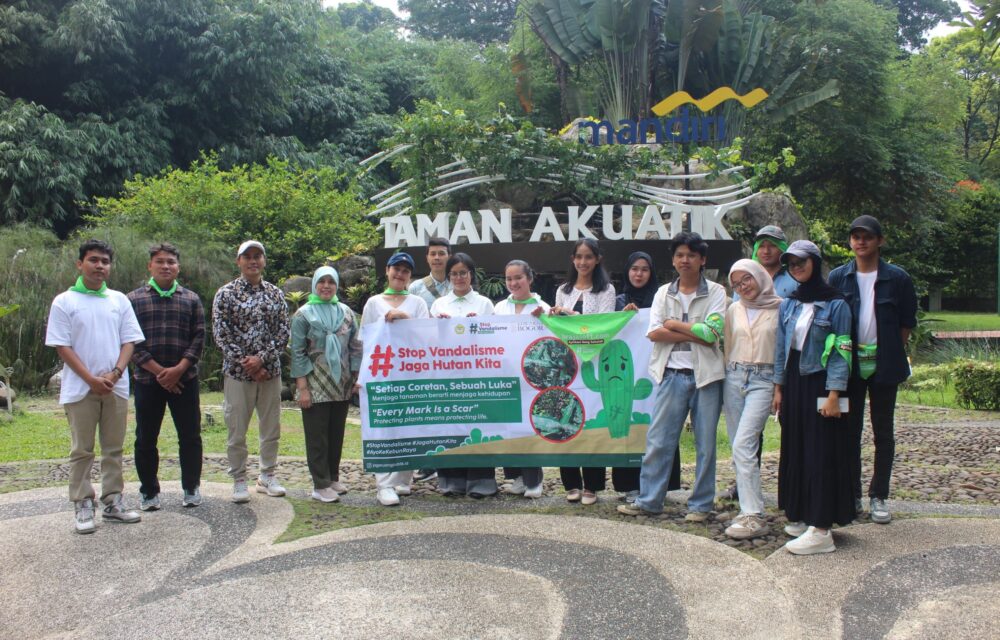 Mahasiswa Ibi Kosgoro 1957 Gelar Kampanye Stop Vandalisme Di Kebun Raya Bogor