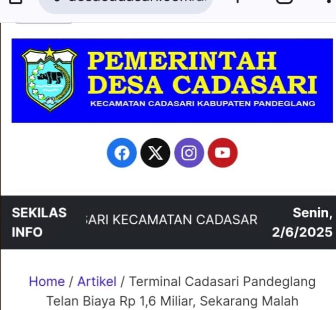 Dugaan Pemborosan Anggaran, Terminal Cadasari Mangkrak Usai Telan Dana Rp1,6 Miliar