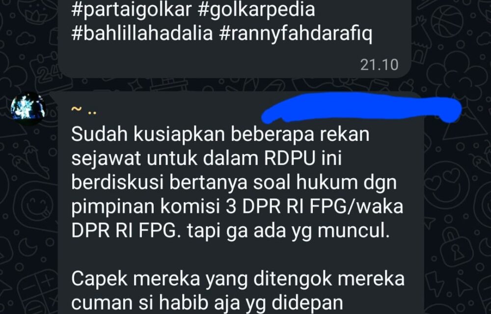 Internal Golkar Soroti Dominasi Habiburokhman Di Komisi Iii Dpr Ri