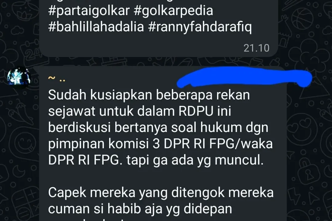 Internal Golkar Soroti Dominasi Habiburokhman di Komisi III DPR RI