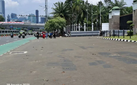 Situasi Terkini di Depan DPR RI, Terlihat Sepi 