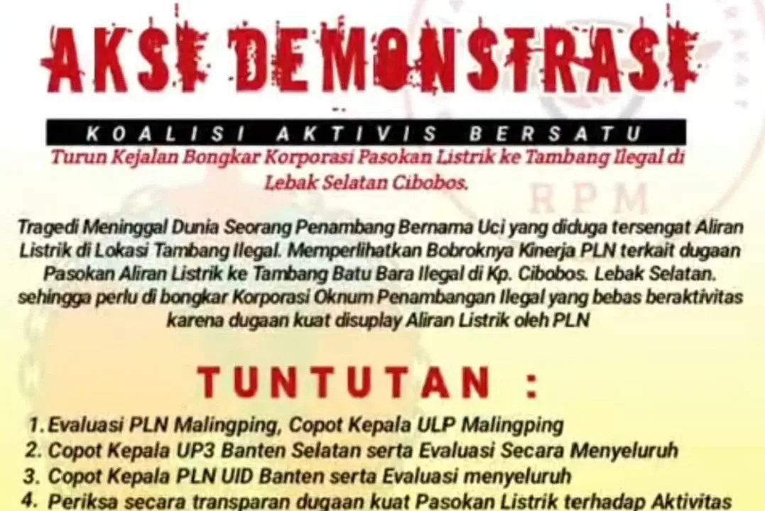 Aktivis Desak Oknum Pejabat PLN, Buntut Kematian Penambang Batu Bara Ilegal di Lebak