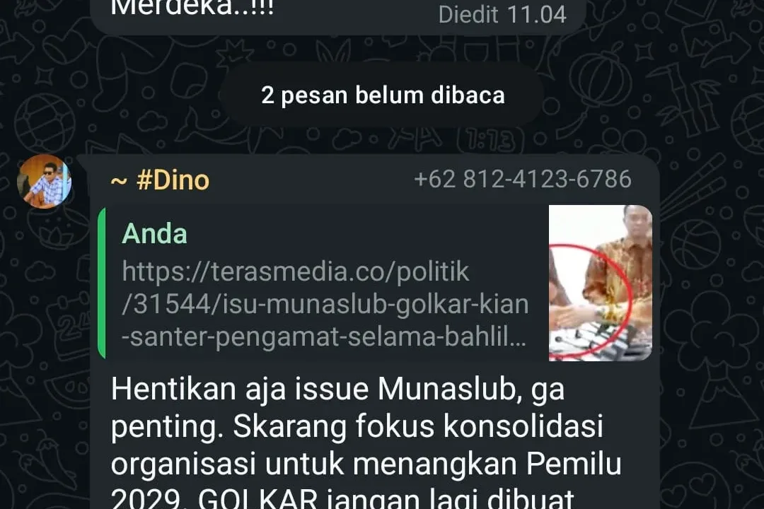 Golkar di Ujung Munaslub? Obrolan WA Bikin Gerindra Khawatir Peta 2029