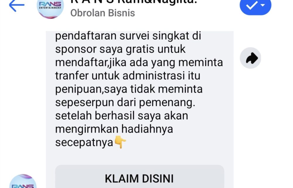Waspada! Akun Facebook Mengatasnamakan Raffi Ahmad Dan Nagita Diduga Palsu Untuk Penipuan
