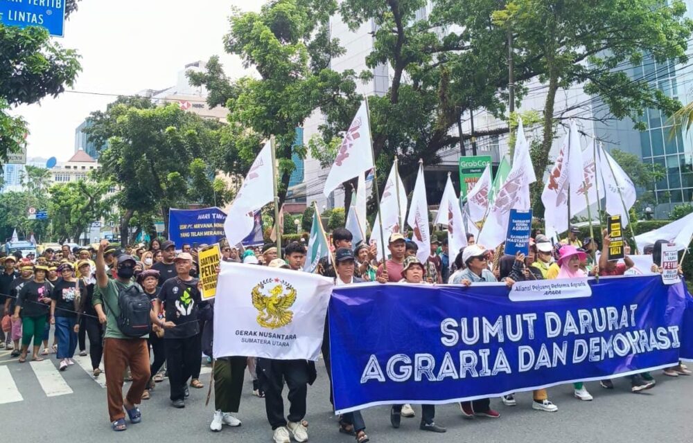 Petani Gelar Aksi Di Kantor Gubernur Sumut, Tuntut Penyelesaian Konflik Agraria