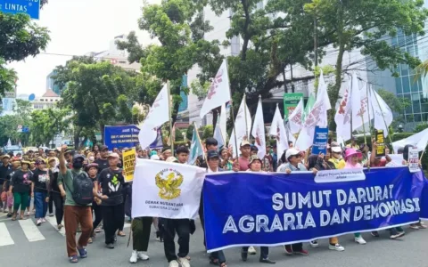 Petani Gelar Aksi di Kantor Gubernur Sumut, Tuntut Penyelesaian Konflik Agraria