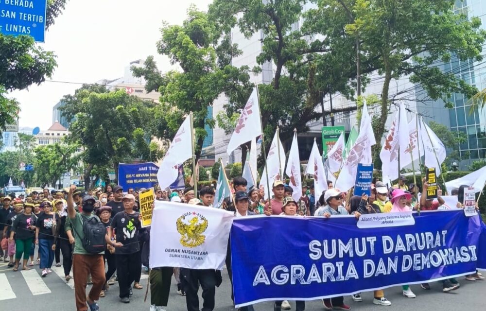 Ribuan Petani Geruduk Kantor Gubernur Sumut, Gubernur Dan Wakil Gubernur Tak Temui Massa