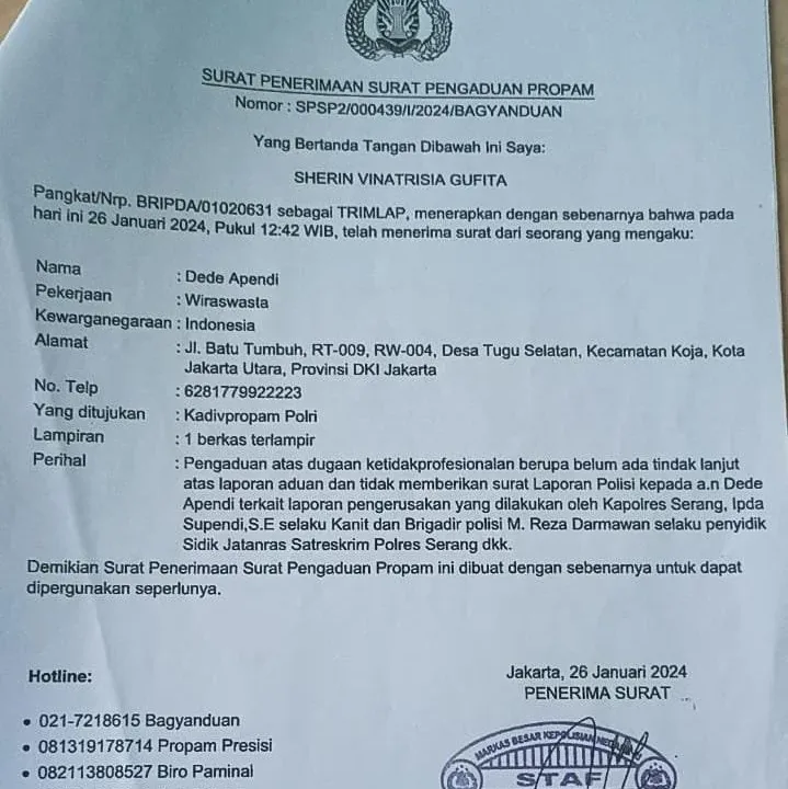 Kasus Dede Apendi: Hukum di Polres Serang Harus Bicara Jelas