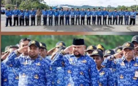 Sekda Papua Tengah Tegaskan TPP Berbasis Kinerja dan Perkuat Akuntabilitas ASN dalam Apel Pagi
