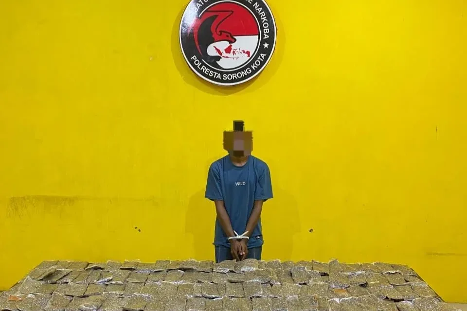 Satresnarkoba Polresta Sorong Kota Gagalkan Peredaran 4,8 Kilogram Ganja, Satu Tersangka Diamankan