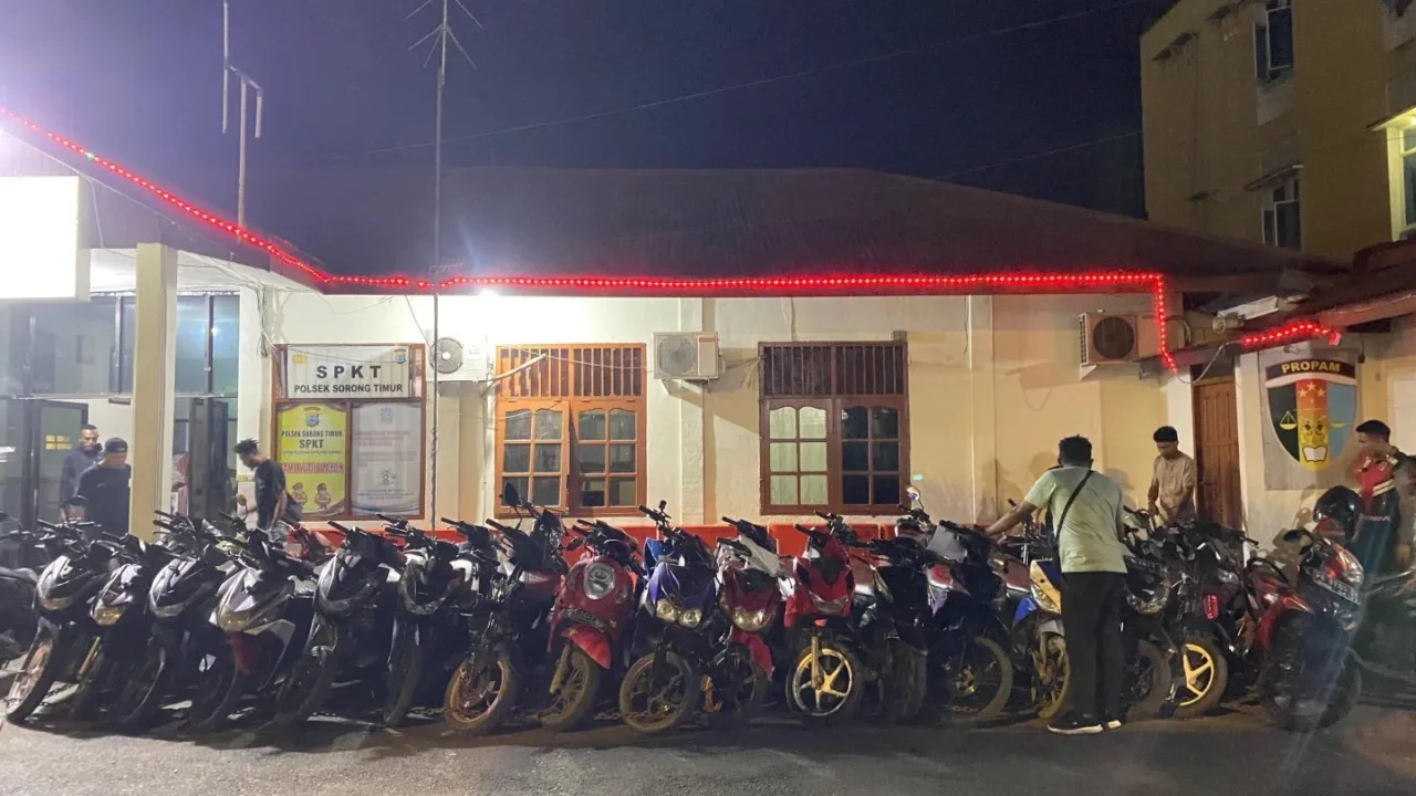 Operasi KRYD Polda PBD dan Polresta Sorong Kota Amankan 26 Unit Motor Diduga Hasil Curanmor