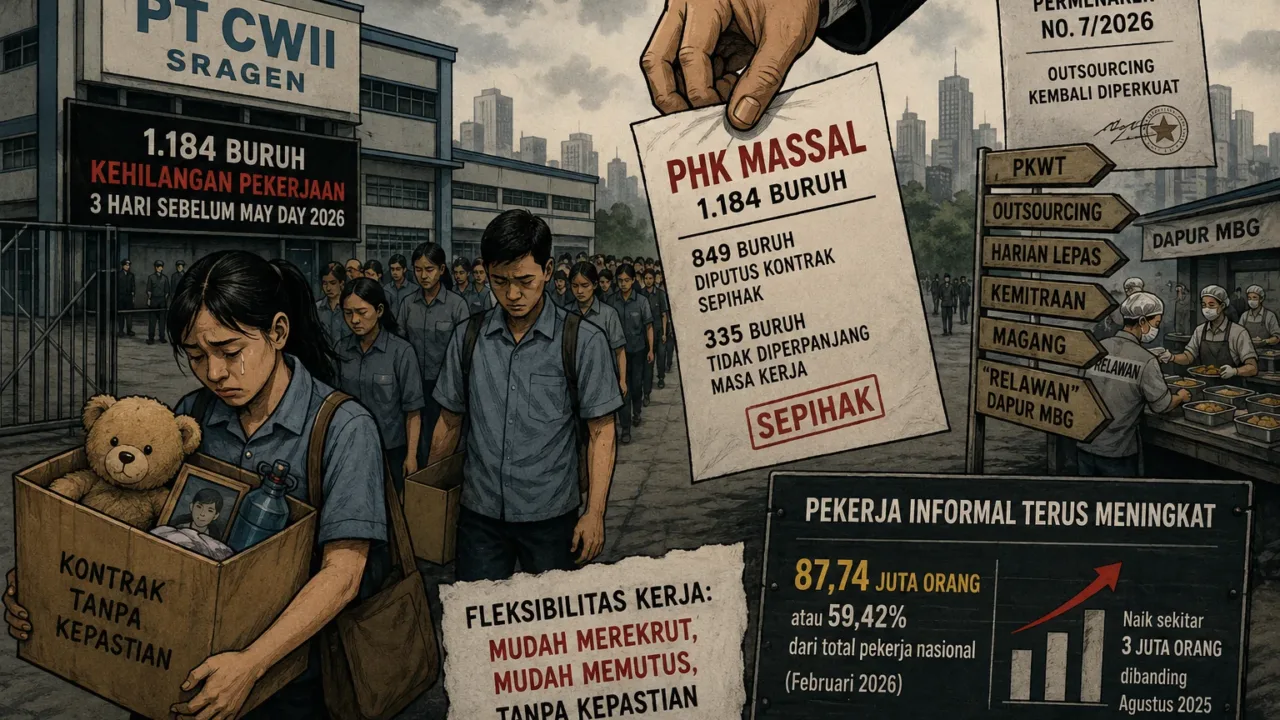 PHK Massal PT CWII Sragen Jadi Potret Rapuhnya Sistem Kerja Fleksibel
