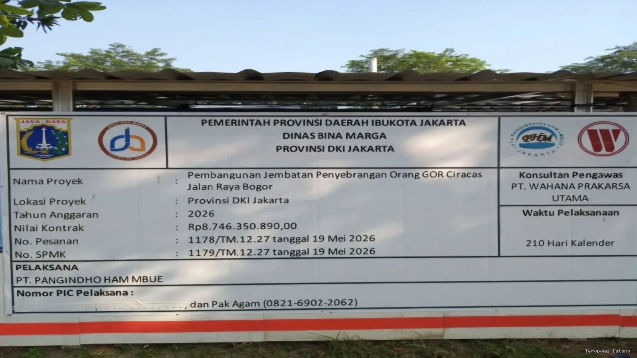Pemprov DKI Jakarta Bangun JPO GOR Ciracas